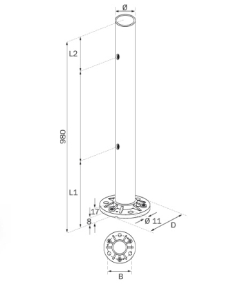 Baluster Posts - Model 1620 CAD Drawing